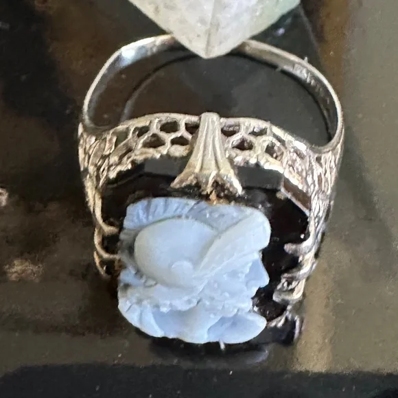Titanic-Connection 14K White Gold Ostby Barton Intaglio Ring Size 6.5 - Picture 7 of 15